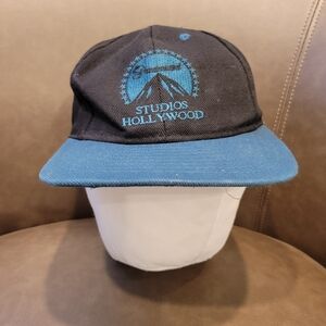 Vintage 1990'sParamount Studios Hollywood Adjustable Snapback Hat Cap Black Teal